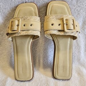 Anthropolgie Women's Beige Buckle Strap Sandals. Size 37 (6.5 - 7).
